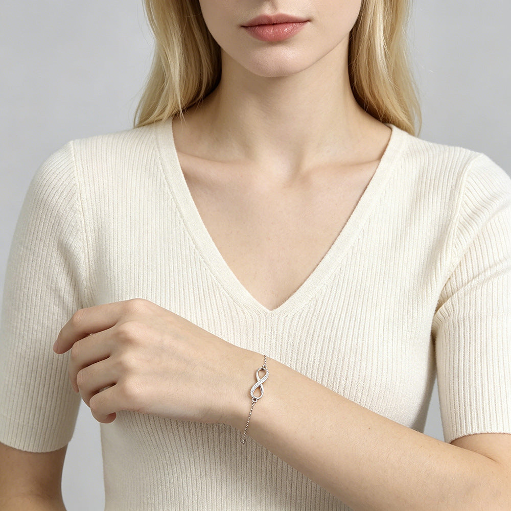 The Timeless Flow: S925 Silver Infinite Eight Radiant Bracelet