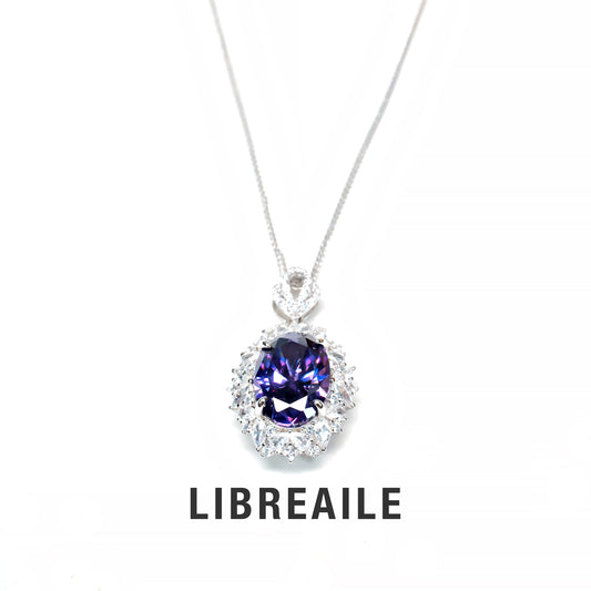 925 Sterling Silver Purple Crystal Jewelry Set - Minimalist Necklace & Studs Necklace Earings and Necklace Set LIBREAILE JEWELRY 925-sterling-silver-purple-crystal-jewelry-set-minimalist-necklace-studs 925 Sterling Silver Purple Crystal Jewelry Set | Necklace & Studs | LIBREAILE