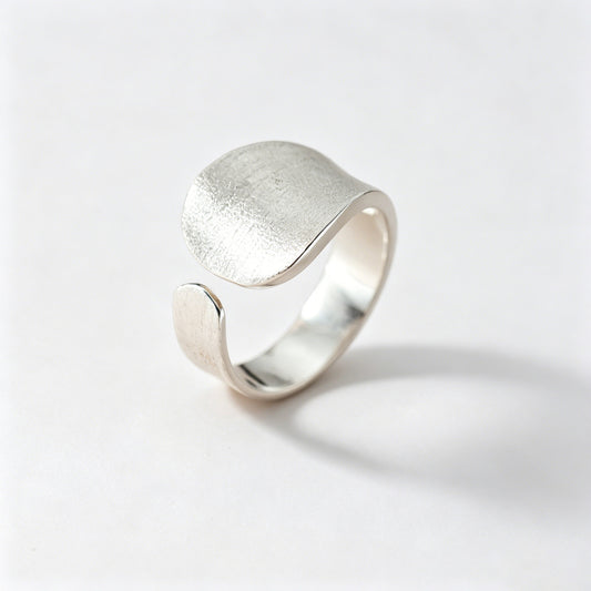 925 Sterling Silver Open Band Ring | Adjustable Minimalist Ring