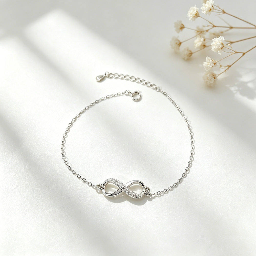 The Timeless Flow: S925 Silver Infinite Eight Radiant Bracelet