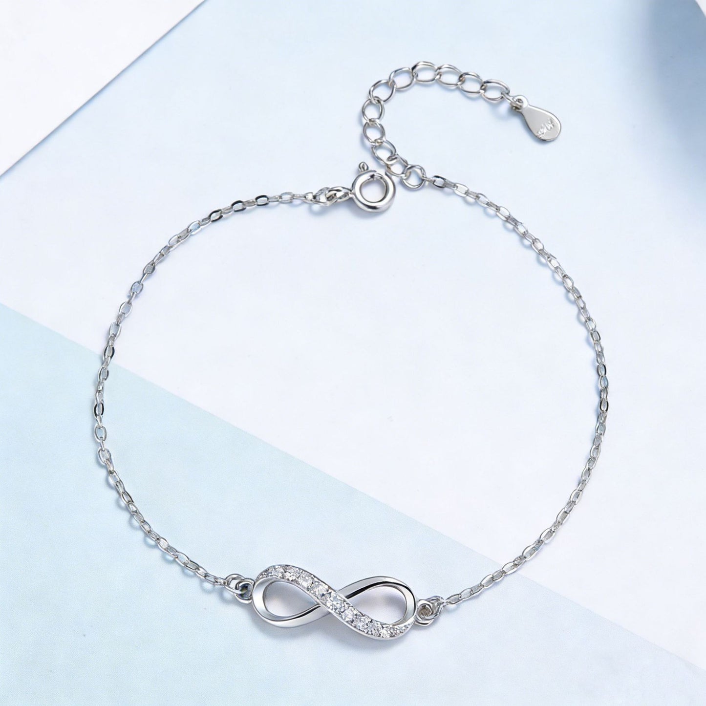 The Timeless Flow: S925 Silver Infinite Eight Radiant Bracelet