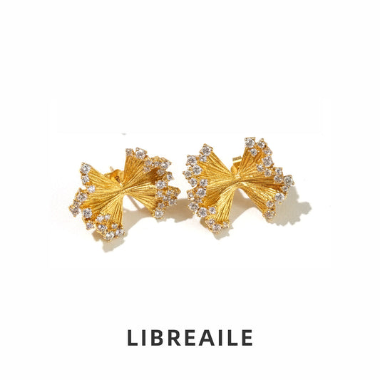 925 Sterling Silver Knotted Petal Stud Earrings 2026 New Collection – LIBREAILE JEWELRY