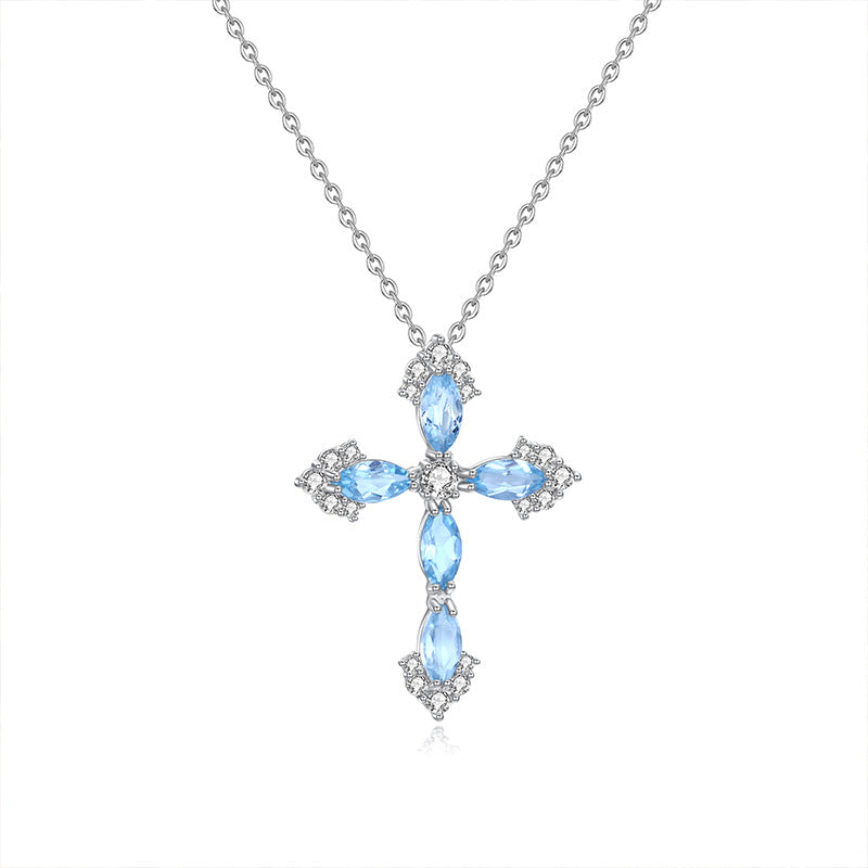 Dainty Natural Crystal Cross Charm - Minimalist Silver Clavicle Chain for Women Necklace LIBREAILE JEWELRY dainty-natural-crystal-cross-charm-minimalist-silver-clavicle-chain-for-women Natural Crystal Cross Necklace – 925 Sterling Silver Pendant | LIBREAILE