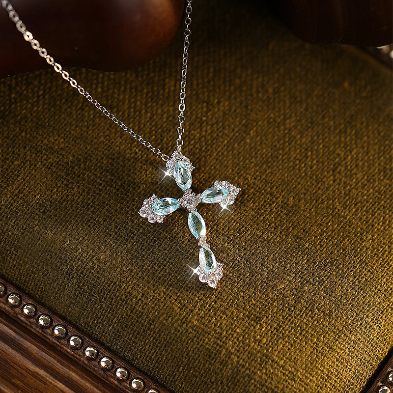 Dainty Natural Crystal Cross Charm - Minimalist Silver Clavicle Chain for Women Necklace LIBREAILE JEWELRY dainty-natural-crystal-cross-charm-minimalist-silver-clavicle-chain-for-women Natural Crystal Cross Necklace – 925 Sterling Silver Pendant | LIBREAILE