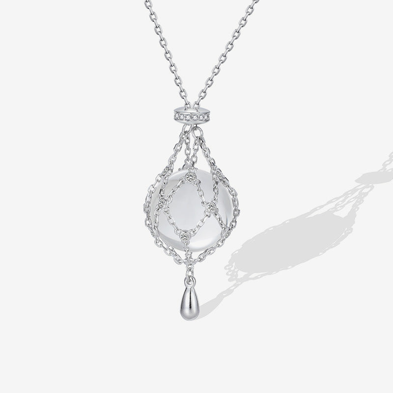 925 Sterling Silver Crystal Necklace Styled View