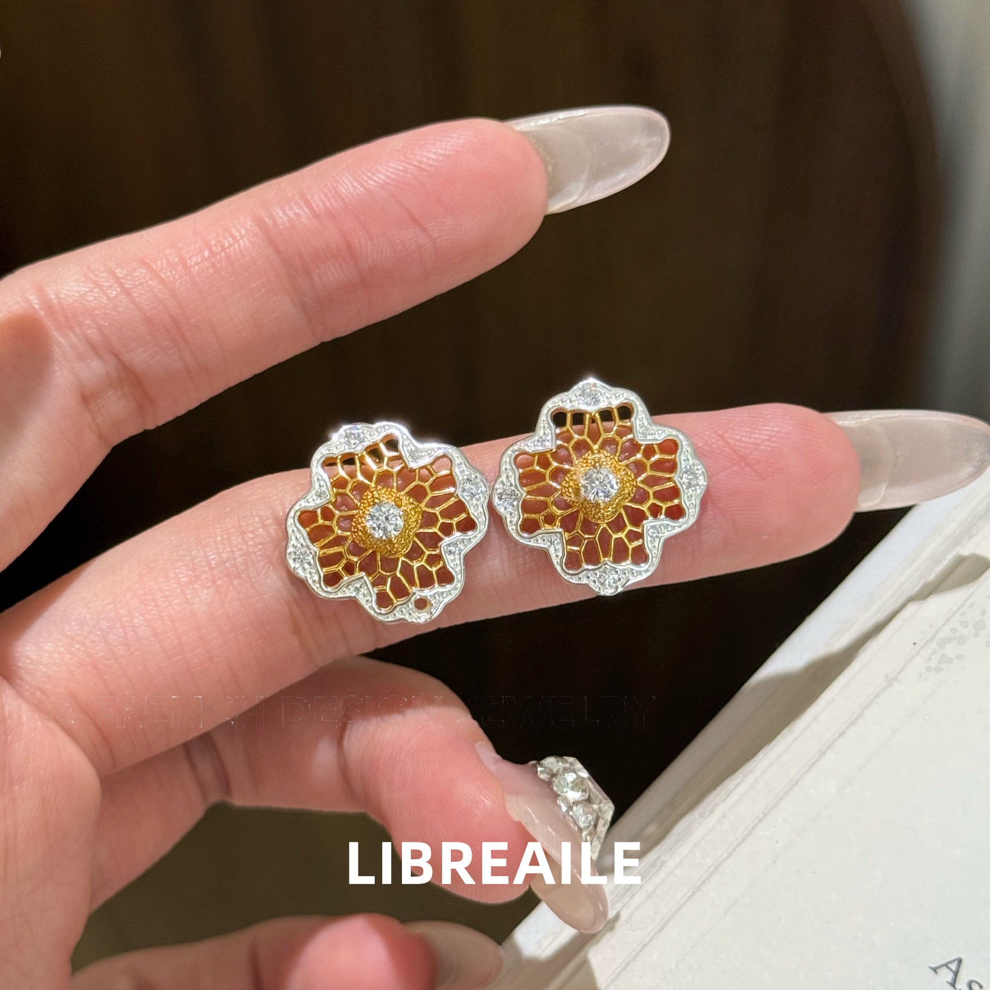 Dainty Silver Botanical Flower Studs - Designer Inspired Hollow Cut Jewelry Earrings LIBREAILE JEWELRY dainty-silver-botanical-flower-studs-designer-inspired-hollow-cut-jewelry Dainty Botanical Flower Stud Earrings | 925 Sterling Silver | LIBREAILE