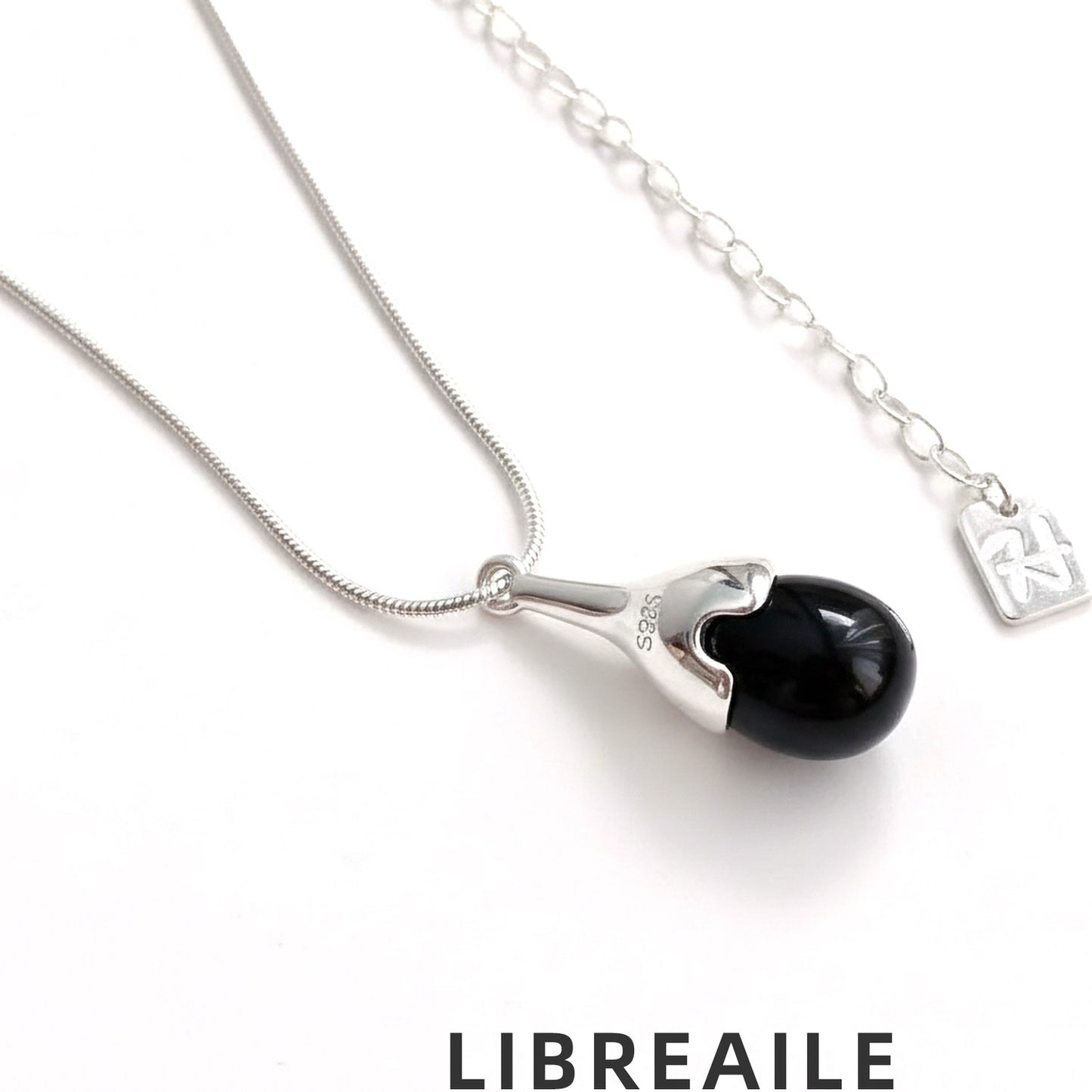 Hypoallergenic Silver Black Gemstone Jewelry Set Sensitive Skin Safe – LIBREAILE JEWELRY
