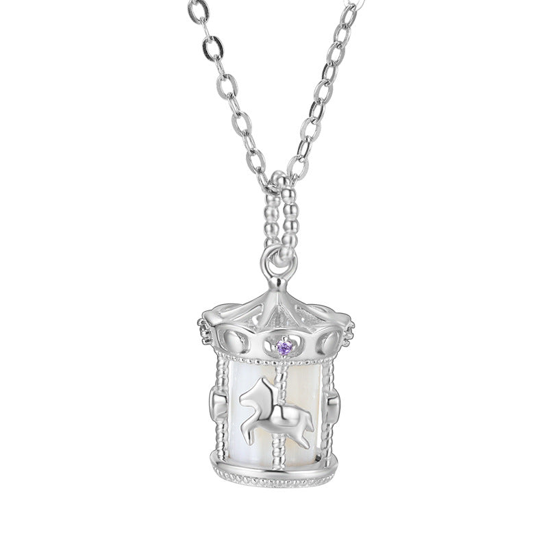 925 Sterling Silver Carousel Pendant Necklace Whimsical Summer Jewelry – LIBREAILE JEWELRY