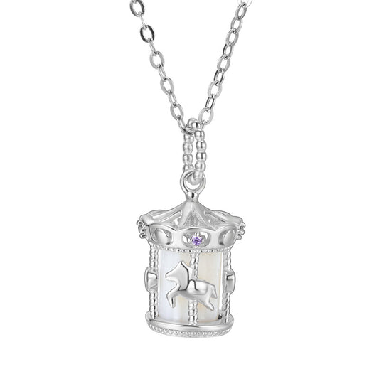 925 Sterling Silver Carousel Pendant Necklace Whimsical Summer Jewelry – LIBREAILE JEWELRY