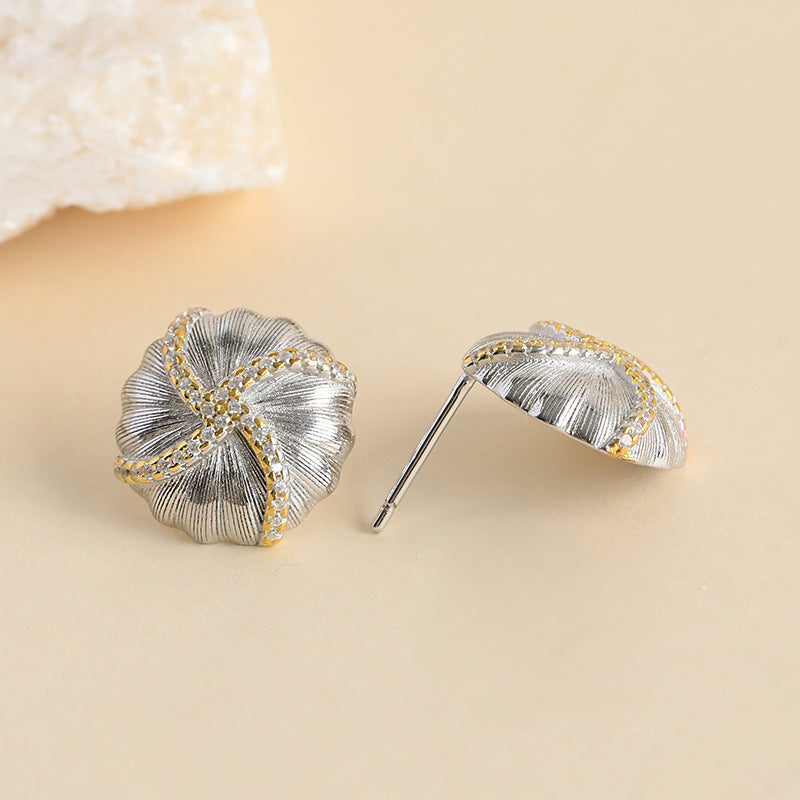 925 Sterling Silver Geometric Earrings Close-up