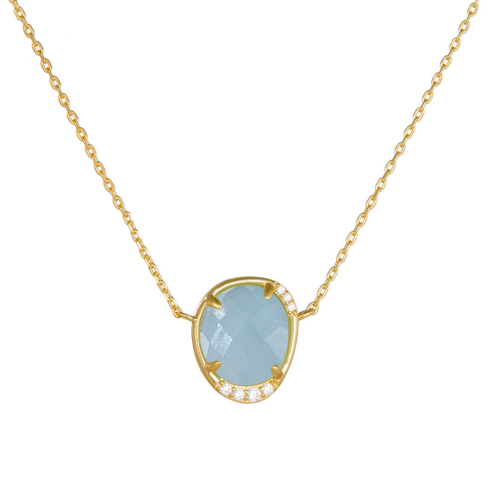 925 Sterling Silver Aquamarine Pendant Necklace Packaging View