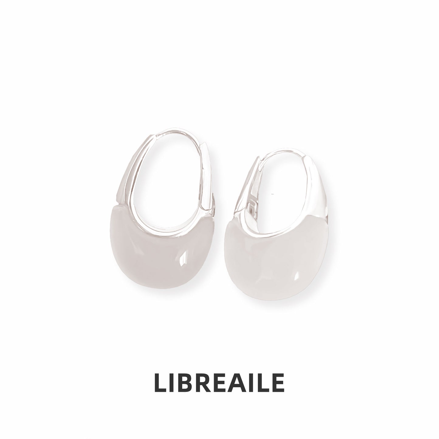 925 Sterling Silver Crescent Moon Earrings with Natural Chalcedony – LIBREAILE JEWELRY