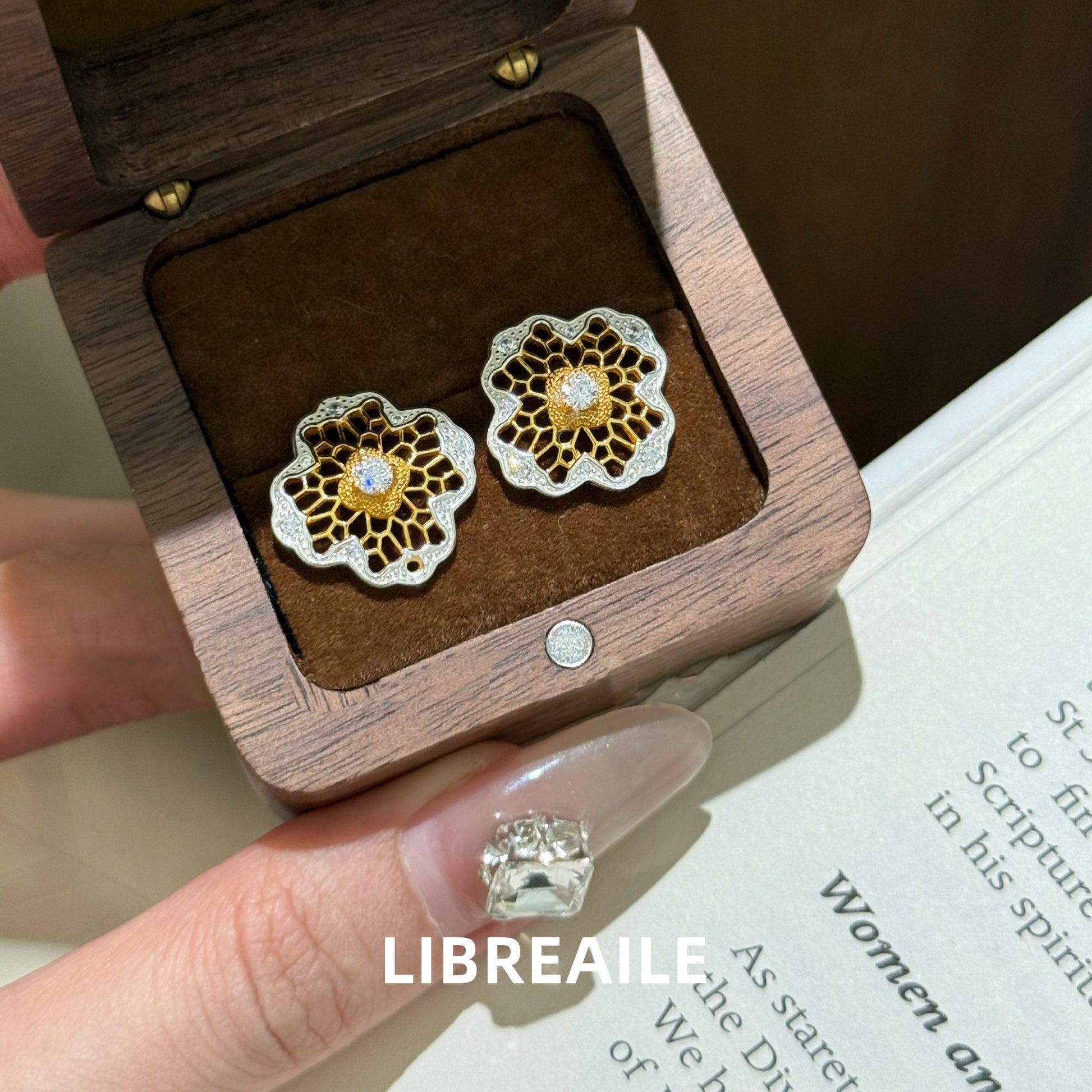 Dainty Silver Botanical Flower Studs - Designer Inspired Hollow Cut Jewelry Earrings LIBREAILE JEWELRY dainty-silver-botanical-flower-studs-designer-inspired-hollow-cut-jewelry Dainty Botanical Flower Stud Earrings | 925 Sterling Silver | LIBREAILE