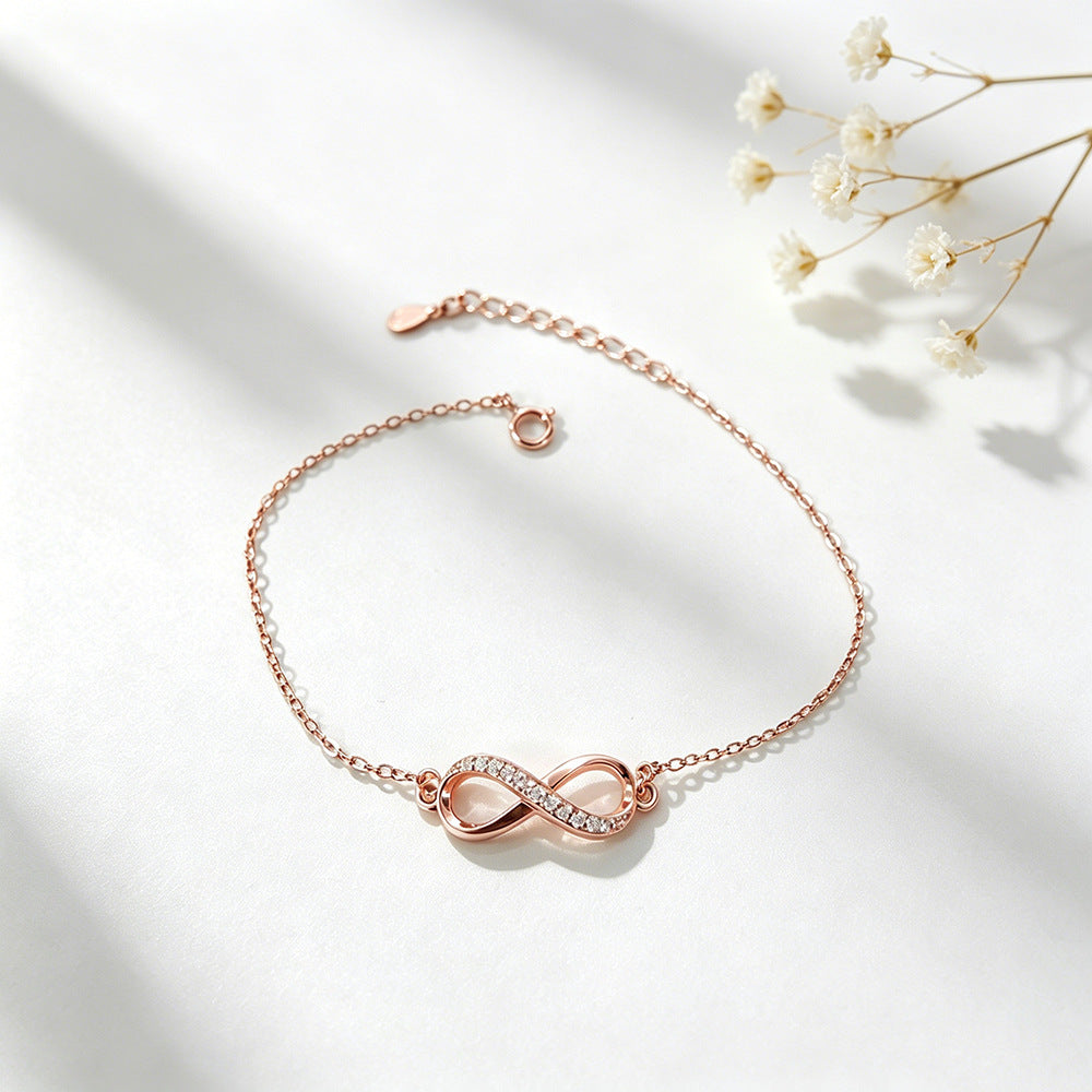 The Timeless Flow: S925 Silver Infinite Eight Radiant Bracelet
